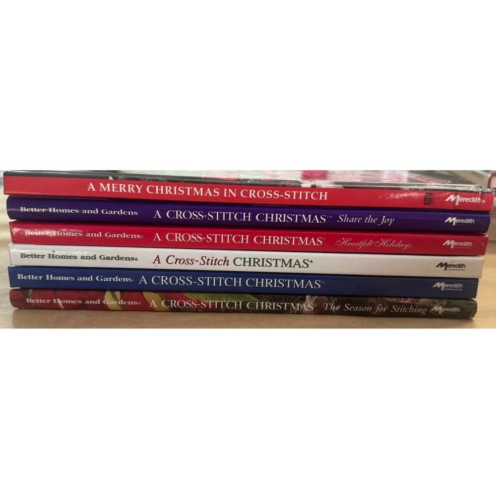 Better Homes and Gardens Cross-Stitch Christmas Books Set of 6 Multicolor